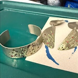 Sibilia Abstract Patterned Earrings/ bracelet set